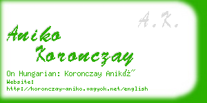 aniko koronczay business card